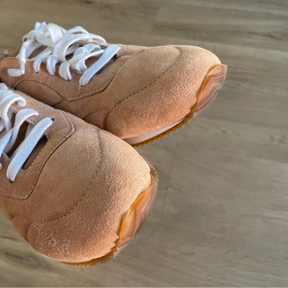 NWOT Sam Edelman Trace Sneaker in Tan Size 9 Leather - Picture 5 of 10